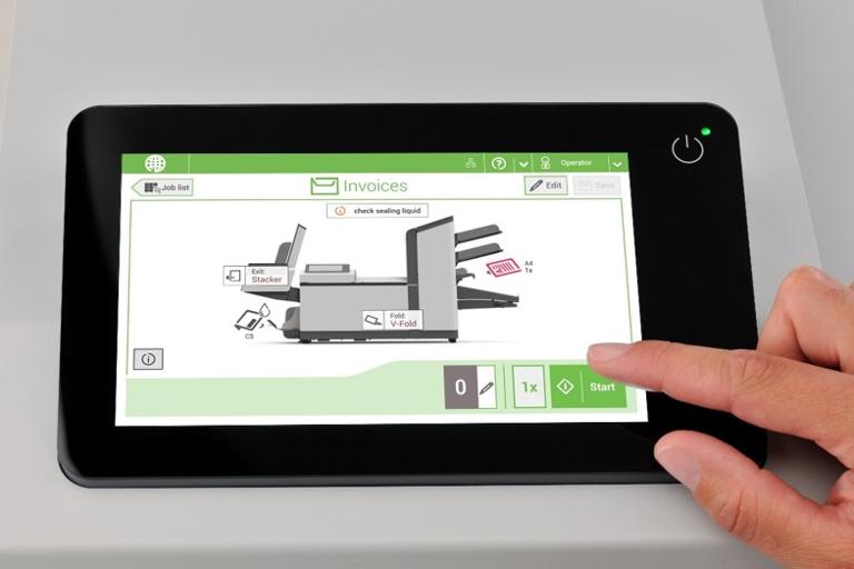 FPi 2700 serien konvolutteringsmaskin display